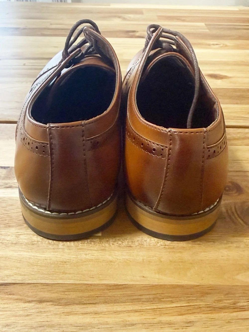 Stacy Adams Dickinson Cap Toe Oxford Loafers Leather Big Boys Kids Size 6 Cognac